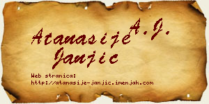 Atanasije Janjić vizit kartica
